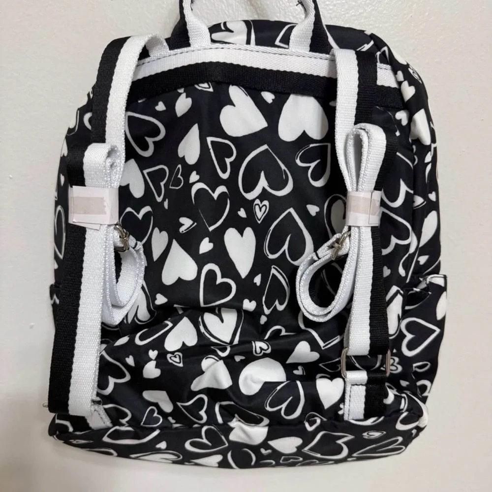 Brighton Black and White Heart Print Backpack
